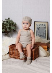 The Little Tailor Natural Fawn Cotton Knitted Hat