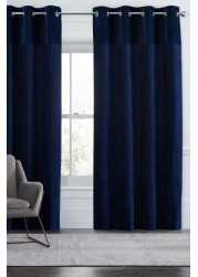 Velvet Quilted Hamilton Top Panel Curtains Eyelet Super Thermal