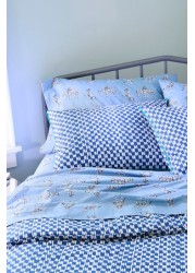 Novogratz Petite Painted Check BCI Certified Cotton Duvet Cover and Pillowcase Set