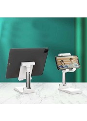 Foldable Smart Phone And Tablet Stand For Desk With Angle And Height Adjustable (Silver)