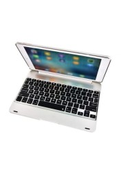 ALISSA-Wireless Bluetooth Keyboard Smart Cover Case for iPad (Silver)