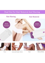 Generic - Women Rechargeable Laser Epilator Soft Hair Removal Touch Screen Instant Pain Removal Blade Free Sensor-Light Technology Hair