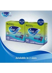 Fine Care Diapers For Unisex Adults - 14 Pieces