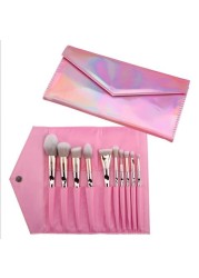 10-Piece Metal Makeup Brush Set Rose Gold