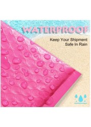 Alyssa 6" x 10" Pink Lined Self-Sealing Bubble Envelopes (Pink) - 25 Envelopes