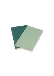 Moleskine Volante Journal Teak Large Green/Green Seaweed Set of 2