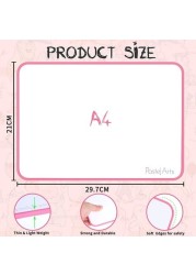 Pastel Arts Double Sided whiteboard with markers and eraser, lined/blank, A4, Non Magnetic, Pink Frame