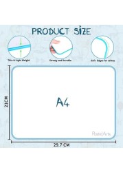 Pastel Arts Double Sided whiteboard with markers and eraser, lined/blank, A4, Non Magnetic, Blue Frame