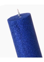 Blue Glitter pillar candle