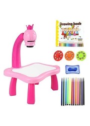 AMERTER DRAWING TOY DRAWING DESK 12 PENS 24 PINK PATTERN