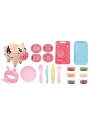 Handmade plasticine dough maker set, simulation pigs play set for kids.