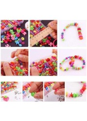 ALISSA 680Pcs DIY Beads Set, Kids Colorful Acrylic Handmade Craft Beads for DIY Necklaces Bracelet