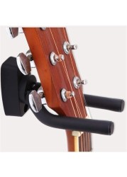 Mike Musical Guitar Stand Holder Wall Display Hook with Screws Fits All Sizes Guitar Bass Mandolin Banjo Ukulele (1 Set, Black) (1-PACK)