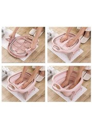 Aiwanto Pink Foot Soak Tub and Foot Massage Basket Bathroom Basket Bucket for Foot Pedicure Massage Foot Bath Basin