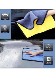 SKY-TOUCH 3pcs Microfiber Car Drying Towel for Car Cleaning and Detailing, Double Sided, Extra Thick Plush Microfiber Towel Lint Super Absorbent Detailing Towel for Car,Windows,Screen and Kitchen