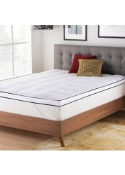 Mattress Topper- (200 X 200 + 7 CM) WHITE AND BLACK