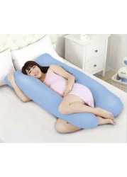 Cotton Pregnancy Pillow by Dorse, 2.5 kg, Blue - 145 x 80 x 25 cm