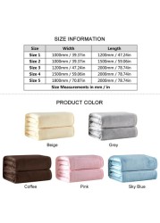 Generic Soft Fleece Bed Blanket, Solid Color - 1200 x 2000 mm