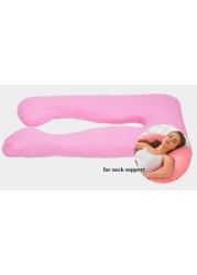 Dorse Bean Cotton Maternity Pillow, 3 kg, Pink - 145 x 80 x 25 cm