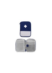 1PC.- First Aid Kit Mini Survival Emergency Bag Multi-Layer Pouch Outdoor Sport Travel Medical Storage Holder, Med.-Blue.