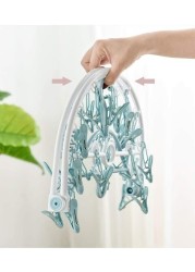 Aiwanto Cloth Drying Rack Drying Clip Hanger Drying Cloth Clip and Drip Cloth Drying Hanger Sock Hanger (blue)