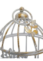 Metal Cage candle holder with metal Floral design