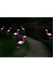 iwanto 3pcs solar powered led light for outdoor home garden decoration waterproof flamingo garden lantern