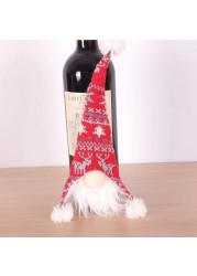 Christmas Wine Bottle Cover Home Dinner Party Table Decoration Ornaments (RED, 22.5 x 18.1 x 3.5 cm