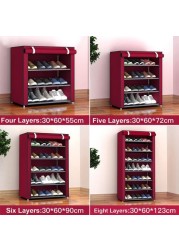 Generic Multi Layer Non-woven Fabric Shoe Cabinet 3/4/5/6/8 Dustproof Shelves