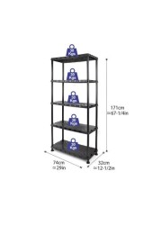 Tactics Plastic Shelves 5 Layers - 74 W x 32 D x 171 cm - TTX -320402