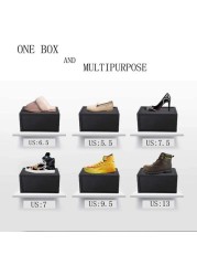 Shoe Storage Box, Side Opening High Quality Shoe Storage Organizer - Size Up To UK 46 (Large Size), Set of 6 Boxes (Black)