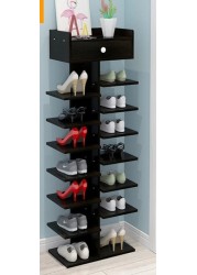 8-Tier Wooden Shoe Rack With Shoe Storage Shelf With Simple Drawer 22 * ​​40 * 122.5 cm White