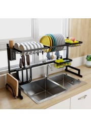 Generic Stainless Steel Dish Rack With Drying Board And Chopsticks Holder For Kitchen Utensils