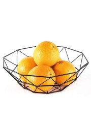 Iwanto Metal Fruit Basket Design Living Room Kitchen Table Decoration Bowl - Black Paint