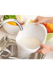 Aiwanto Kitchen Washing Pot Rice Washing Vessel Plastic Fruits Vegetables Washing Box Basket