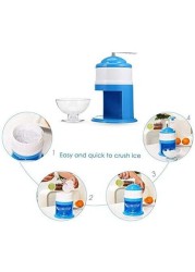 Aiwanto Household Handhold Manual Ice Crusher Ice Machine For Shaved Ice Snow Cones Ice Smash Machine (Blue)