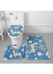 European Pattern Soft Bathroom Bath Mat Floor Rug Carpet With 3pcs Size 45 x70CM (Printed, 45x70CM)