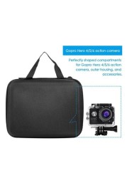 Generic - Portable Camera Carry Case Storage Travel Hard Bag Box For Gopro Hero 4/5/6 Black