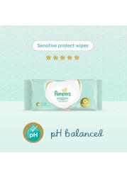 Pampers Sensitive Protect Baby Wipes with 0% Perfumes & Alcohol 56 Wipe Count