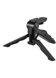 Generic - Mini Tabletop Tripod Stand With Universal Smartphone Clip Holder Black