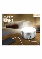 LDNIO LED Lamp 2-USB Charger With Micro, Type-C And Lightning Cable White/Silver