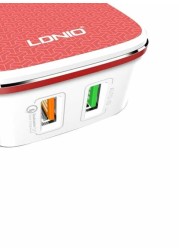 LDNIO Qualcomm 2.0 Quick Charge Adapters Red/White