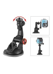 Generic - Car Suction Cup Mount With Tripod Adapter For Action Camera Black