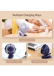 Generic-Yoobao Y-F04 USB Fan Rechargeable Handheld Mini Fan Clip Desktop 4-level Small Fans Electrical Fan Blue 6400mAh