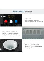 Crownline Top Load Freestanding Water Dispenser W/Ice Maker, WD-232 (4 L, 500 W)