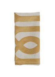 Living Space Lux Table Napkin (46 x 46 cm, Cream & Gold, 4 Pc.)