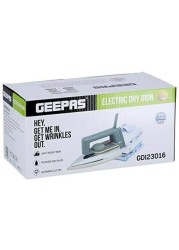 Geepas 1200W Dry Iron For Perfectly Crisp Ironed Clothes | Non-Stick Coating Plate &amp; Adjustable Thermostat Control | Indicator Light With Abs Material - 2 Years Warranty