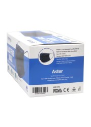 Aster Disposable &amp; Protective Face Mask 3Ply Black 50&#039;s