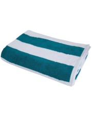 Truebell Striped Cotton Bath Towel (69 x 140 cm, Turquoise)