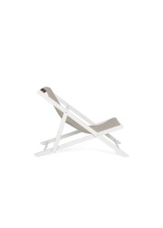 La Chaise Aluminum Outdoor Chair Maiori (140 x 60 x 85 cm, White & Taupe)